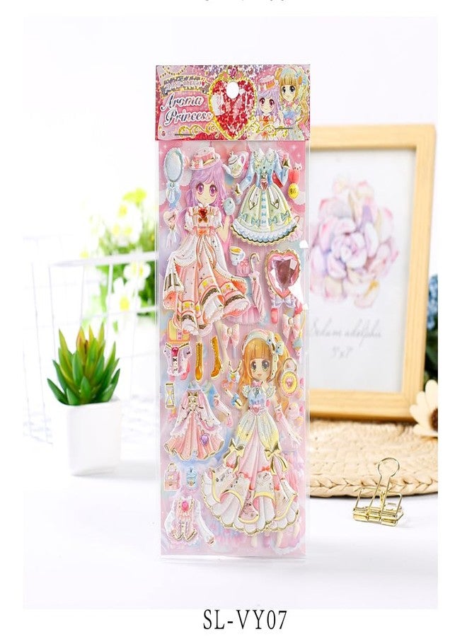 NVF مجموعة ملصقات ثلاثية الأبعاد لدمى تلبيس الأطفال - ملصقات أزياء أميرات لطيفة مع ملابس وإكسسوارات ودمى مناسبة لسجل القصاصات والمذكرات والمشاريع المدرسية والأعمال اليدوية - Image 4